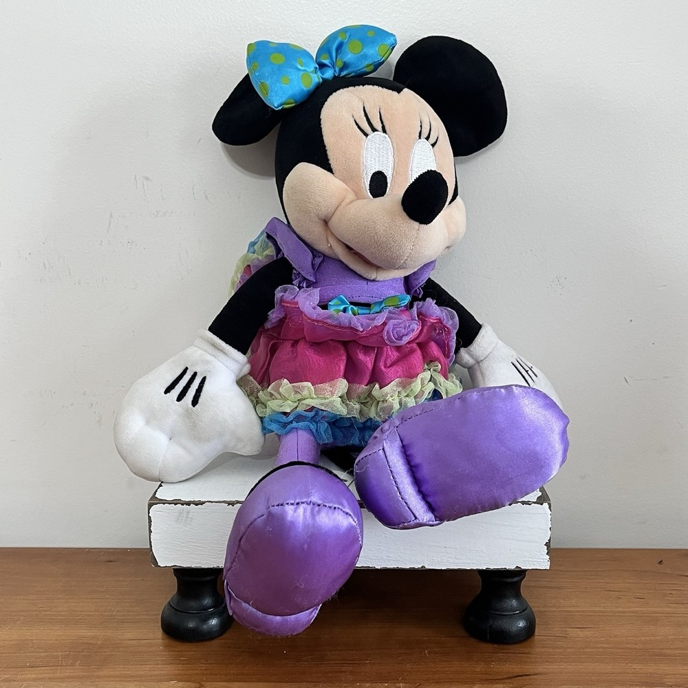 Walt Disney Parks Minnie Mouse Plush  Ballerina Multicolor Party Tutu‎ Doll